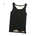 thumbnail image 4 of Jumpingount Ropa interior térmica de invierno para mujer, Top grueso a prueba de viento de cuello redondo, chaleco básico adelgazante informal, accesorio Prendas para la parte del cuerpo Negro L Jumpingount AP013300-02, 4 of 6
