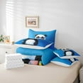 thumbnail image 5 of Feelyou Child Cartoon Panda Bedding Comforter Set 7 Pieces, Artwork Oil Printing Full Bedding Set, Cute Graffiti Animal Reversible Fitted Sheet Flat Sheet, Super Cozy Room Decor, 5 of 7