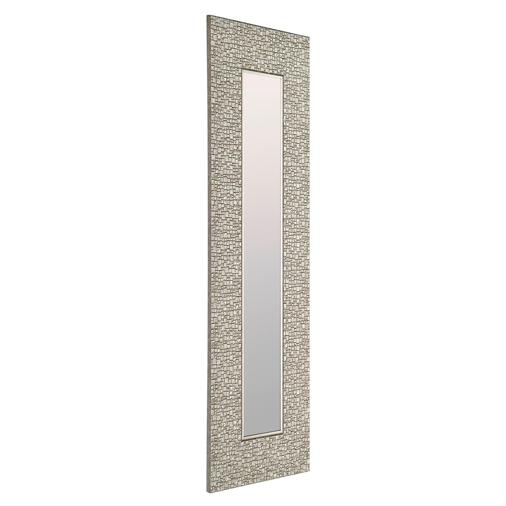Set Of 3 Antique Narrow Mosaic Framed Wall Mirror 9 25x27 75
