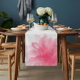 thumbnail image 2 of Pink Flower Table Runner - 72 Inch Long, Kitchen Dining Table Runner Dresser Scarves, Boho Modern Floral Abstract Ombre Leaf White Farmhouse Decor for Coffee Tables Wedding Party Banquet, 2 of 8
