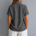 thumbnail image 6 of Holzkary Cotton Linen Button Down Tops for Women Rolled Cuffed Short Sleeve Hawaiian Shirt Peasant Comfy Tees Loose Fit Tops Pullover Elegent Tops Plus Size Shirt V Neck Lapel Collar Tops Flowy, 6 of 7