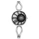 thumbnail image 1 of Elegante reloj de cuarzo con cuentas de diamantes de imitación y correa de cadena hueca para mujer (plata + negro), 1 of 3