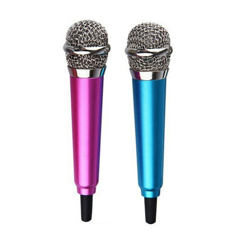 HYmarket 3.5mm Mini Condenser Microphone Phone Karaoke Mic with Stand for  iPhone android