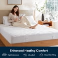 thumbnail image 2 of 1-Piece Cal King Heated Mattress Pad,White, 2 of 17