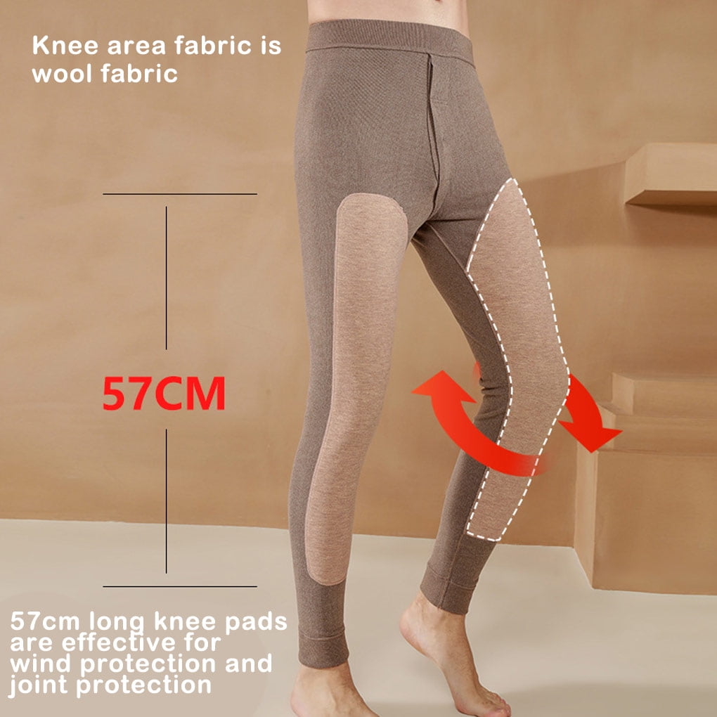 Jumpingount Mallas termicas para hombre mallas termicas gruesas de terciopelo Color solido suave para invierno ropa interior calida Prendas para la parte inferior del cuerpo Gris oscuro Walmart en lin...