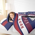 thumbnail image 4 of Erosebridal American Football City Bedding Twin Comforter Set,New York Print Down Comforter,Geometric Stripe Bedding Sets Twin with Comforter,Luxurious Bedroom Decoration Reversible，2 Pieces, 4 of 8