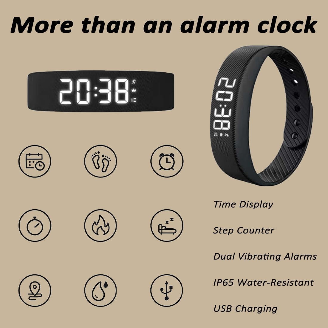 Rise Alarm Band, Risebands Quiet Rise Band for Men Women, Original Rise Alarm Band Vibration Wake-Up Silent Alarm Wristband for Deep Sleepers, for Happier Morning (Pink)