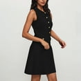 thumbnail image 6 of Karight Women's Formal Work Mini Dress Casual Summer Sleeveless Elegant Button Bussiness Office Outfits, 6 of 9