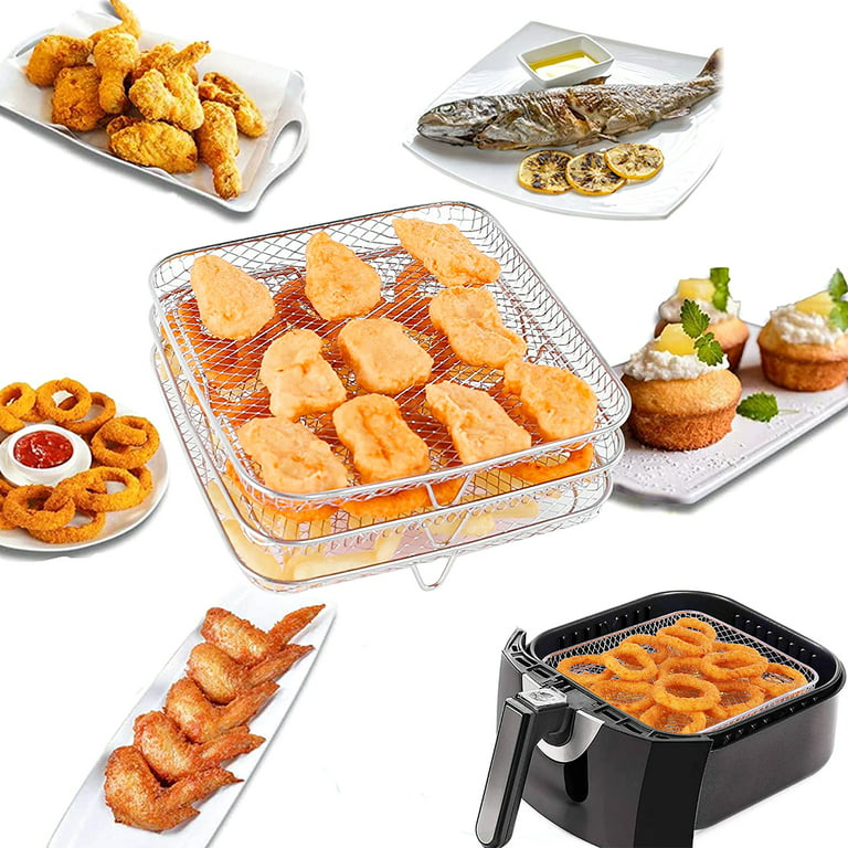 Air Fryer Basket for Oven: HOMURY Non-Stick Mesh Oven Air Fryer Basket with Tray  Air