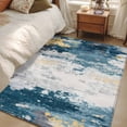 thumbnail image 5 of Navy Gold Gray Area Rugs 4x6 ft Abstract Art Mottled Old Gradient Color Washable Rug Non Slip Indoor Carpet Absorbent Floor Mat for Living Room Bedroom Dining Room, 5 of 9