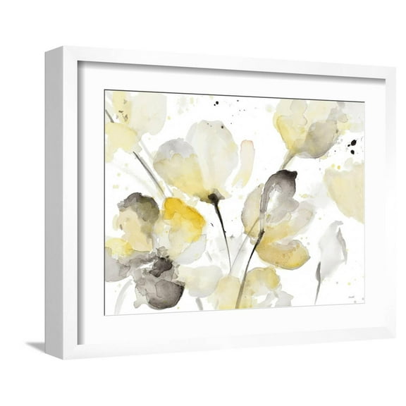 Art.com Neutral Abstract Floral I Art Print by Lanie Loreth, White Frame Wall Art, 21" x 17"