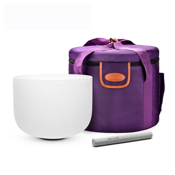 TOPFUND A Note Crystal Singing Bowl Third Eye Chakra 10 inch Carrying