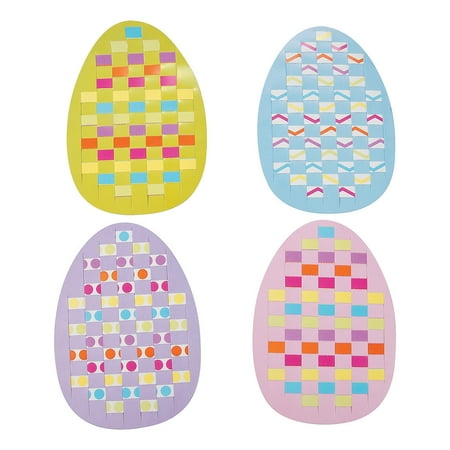 Wicker Weaving Kits Fun Express - Easter Egg Weaving Mat Kit for Easter - Craft Kits - Home Decor Craft Kits - Weaving Mats - Easter - 24 Pieces ()