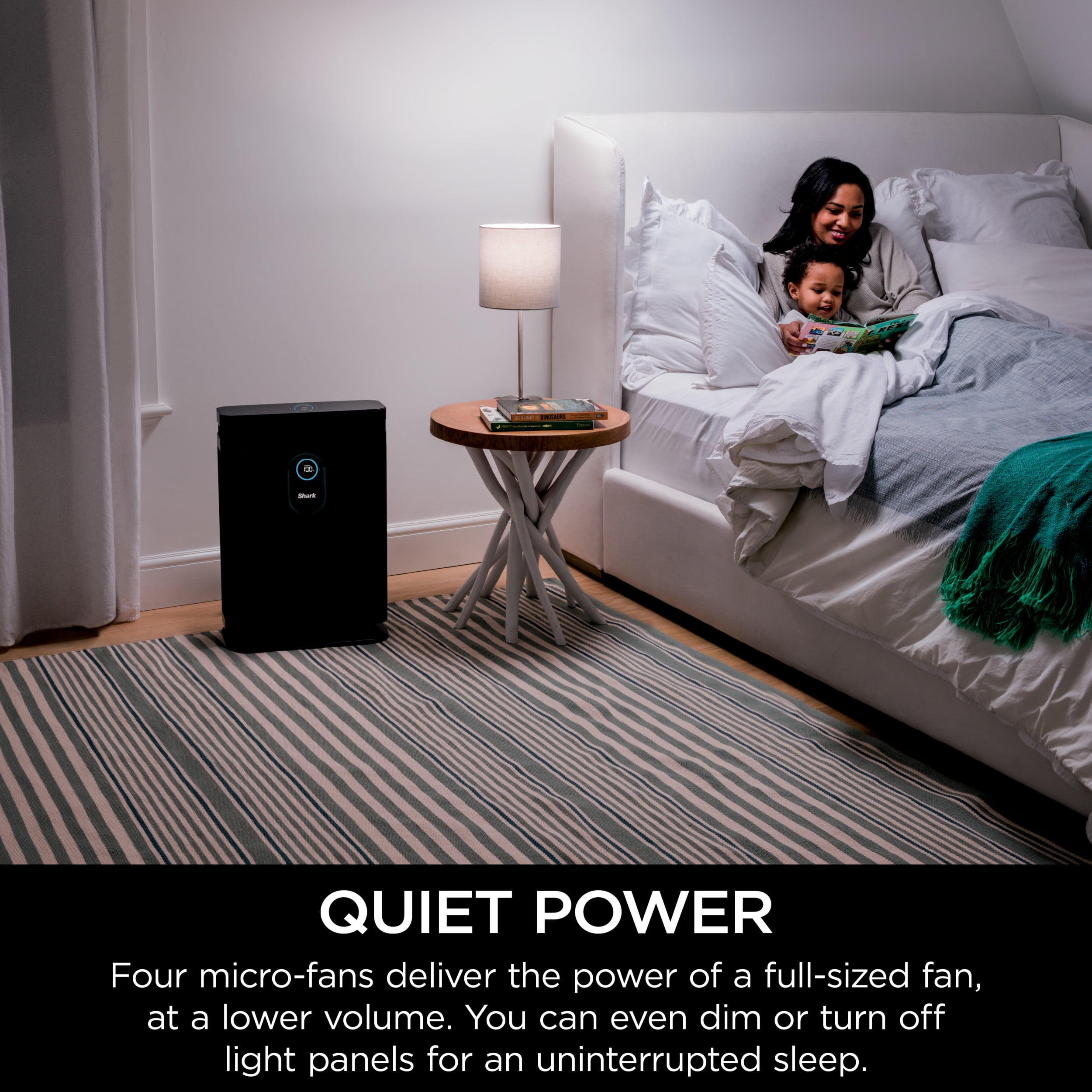 Shark 4 1000 Sq Ft HEPA Multi-Filter Air Purifier, Captures Allergens, Pollutants, Odors, and Smoke, HP400 Charcoal