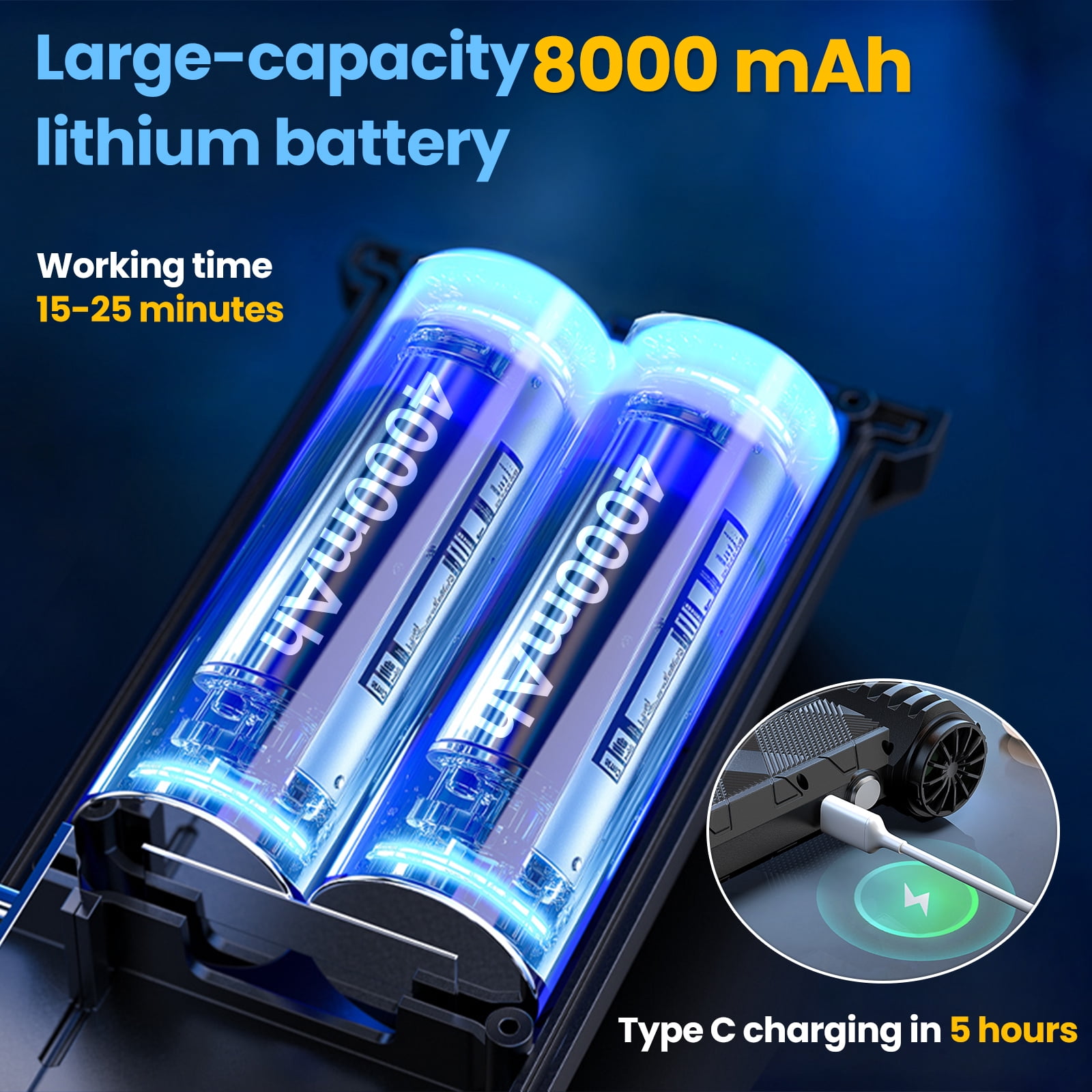 Aship Car Vacuum Blower 2-in-1, Brushless Handheld Vacuum, Rechargeable Battery Powered & Portable for Car Bikes Balls Home Office