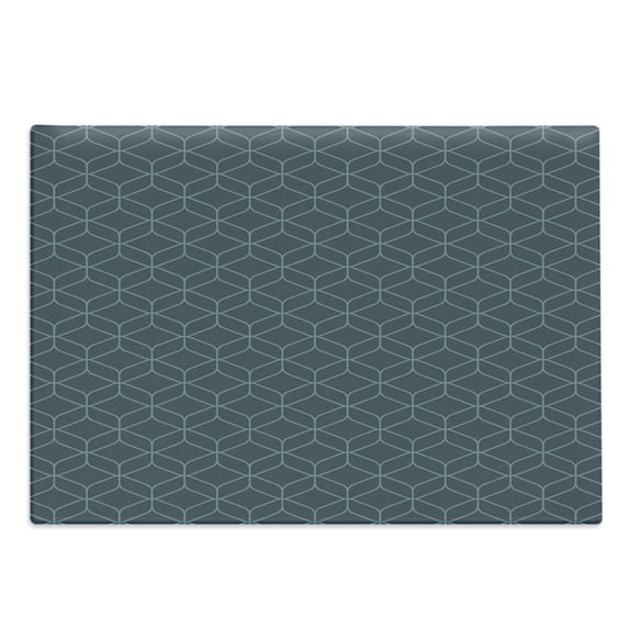Quatrefoil Cutting Board, Moroccan Style Shapes Hexagonal Triangle Lines Art, Decorative Tempered Glass Cutting and Serving Board, Large Size, Slate Blue and Pale Blue, by Ambesonne