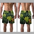 thumbnail image 3 of luoweisi Men's Beach Shorts Quick Dry Swim Trunks with Mesh Lining Tropical Leaves 2XL, 3 of 5