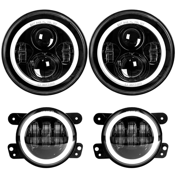 Faros delanteros LED y faros antiniebla LX-LIGHT de 7" y 4" para Jeep Wrangler