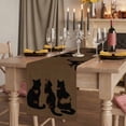 thumbnail image 3 of Black Brown Cat Cotton Linen Table Runner for Dining Kitchen, Retro Art Animals Rustic Wedding Outdoor Party Tablerunners Decoration, Dresser Scarf Coffee Tablecloth Runners 13x120 Inches, 3 of 9