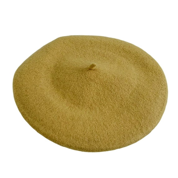 UDIYO Painter Hat No Brim Retro Wind-proof Flat Top Artist Style Decorate Solid Color French Artist Beret Hat for Dating