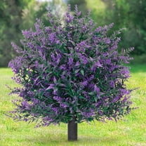 Realistic Artificial Shrub with Ground Spikes for Indoor and Outdoor Decoration - Green Plastic Plant with Multi-Branch Design