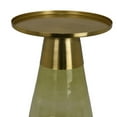 thumbnail image 2 of Palio Plant Stand Accent Table, Round Gold Metal, Green Glass Tapered, 2 of 2