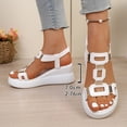 thumbnail image 5 of IWRICH Soled Sandals for Women Flat Sandals Comfort Open Toe Wedge Sandals with Adjustable Buckle Arch Support Summer Shoes White 9, 5 of 9