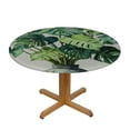 thumbnail image 3 of PIKWEEK Palm Leaves with Lush Branches and Leaves Tablecloth, Tropical Jungle Palm Leaves with Charming Colors, Round Table Cover White, 3 of 8