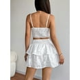 thumbnail image 5 of Women 2 Piece Skirts Set Spaghetti Strap Tank Top Slim Fit Outfits White M, 5 of 8