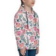 thumbnail image 3 of Kdxio Flower Leaves Pattern Boys Athletic Unisex Boys Girls Hoodie with Pocket Sweatshirts-Small, 3 of 6