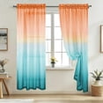 thumbnail image 1 of Two-Tone Gradient Sheer Curtains With Rod-Through Designs Stylish Concise Curtains Breathable Sheer Curtains For Bedrooms And Living Rooms, 1 of 6