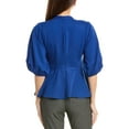 thumbnail image 2 of Gracia womens  Puff Sleeve Peplum Top, m, Blue, 2 of 3
