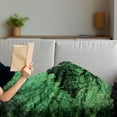 thumbnail image 3 of Abstract Soft Flannel Fleece Throw Blanket, City Composition Buildings Houses Town on Tree Branches Creative Monochromic Artwork, Cozy Plush for Indoor and Outdoor Use, 50" x 70", Green, by Ambesonne, 3 of 5