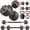 Black, variant on Leumius Adjustable Dumbbell Set,66LBS 4-in-1 Adjustable Weights Dumbbells, Barbell, Kettlebells with Anti-slip Silicone Grip,Weight Set for Home Gym Suit both Men and Women,Black