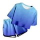 thumbnail image 3 of Conjunto de verano para niña REDARER con efecto tie-dye: camiseta de manga corta y pantalones cortos, ropa informal ligera con bolsillo, talla 8-9 años, 3 of 4