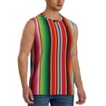 thumbnail image 2 of Easygdp Mexican Serape Blanket Stripes Men's Breathable Tank Tops Sleeveless Sporty T Shirts for Basketball, Mountaineering, Bodybuilding -Small, 2 of 8