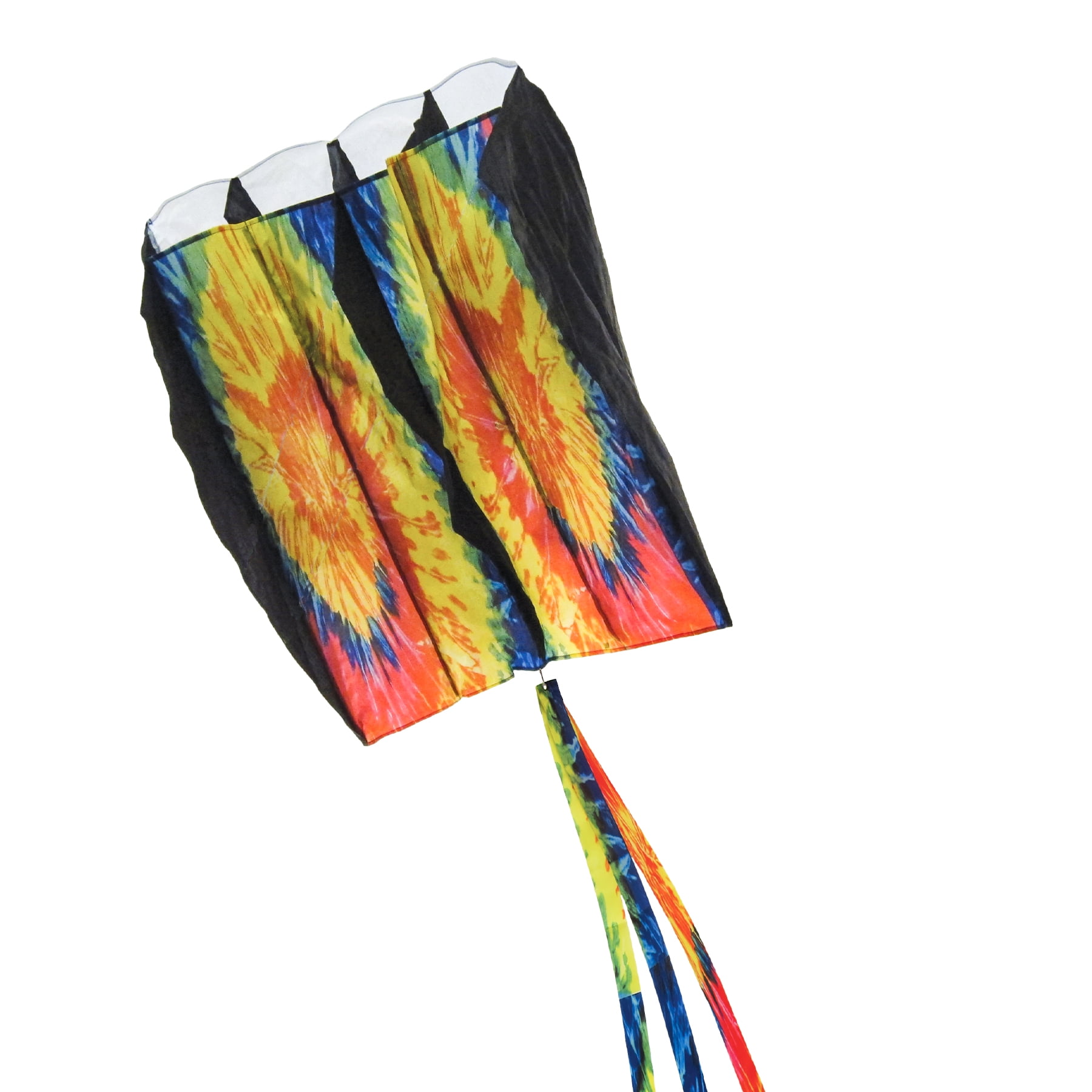 In the Breeze 2979 — Tie Dye Black 7.5 Parafoil Kite — Colorful, Easy