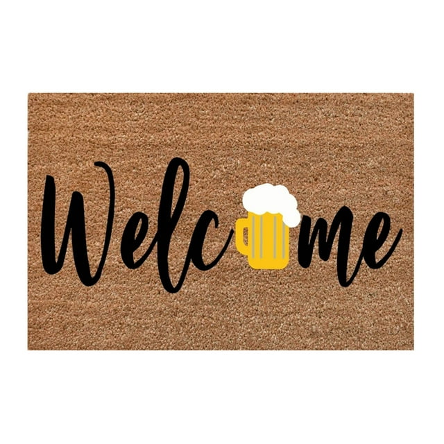 Coir Door Mat Outdoor Entrance Outdoor Summer Rug Non Slip Absorbent Muddy Dirt Resist Welcome Door Mats Welcome Mats Outdoor Sturdy Door Mats for Home Entrance Outdoor Indoor, 16x24 Inch, Welcome