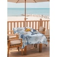 thumbnail image 2 of Outdoor Tablecloth with Umbrella Hole for Patio/Picnic/Party/Camping, Blue Turtle Coastal Waterproof Table Cloth Rectangle Table Cover Washable, Beach Starfish Nautical Coral Botanical (60"x 120"), 2 of 8