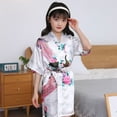 thumbnail image 6 of KYAIGUO Girls Bathrobe Robes Pajamas for Kids Baby，Little Big Boys Silk Satin Night-Robe Fashion Cute Youth Floral Printing Robes Sleepwear Clothes,Size 1-13T, 6 of 9