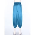 thumbnail image 3 of TSSOE Womens Belly Dance Pants Satin Harem Pants Loose Solid Color Yoga Pants Indian Arabic Harem Trousers Sky Blue XXL, 3 of 7