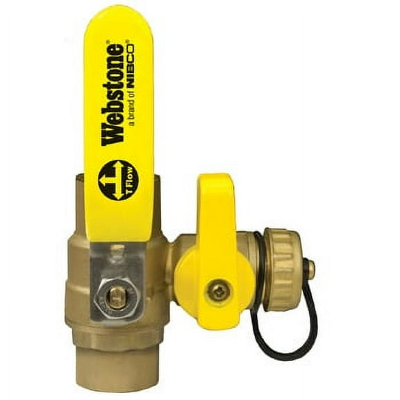 Webstone 3/4" Sweat x Hose Cap Brass Ball Valve with Drain 3-Way 50613