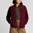 thumbnail image 2 of Mikilon Women's Long Sleeve Fleece Jackets Zipper Solid Color Pocket Plus Velvet Warm Coat, 2 of 4