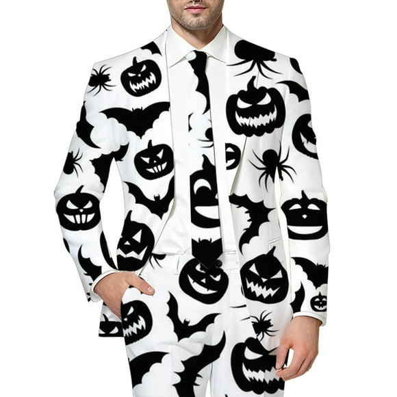 toraway Suit for Men Slim Fit Men's Fashion Casual Buckle Printed Single Fashion Soft Work Formal Warm Casual Soft Suit L