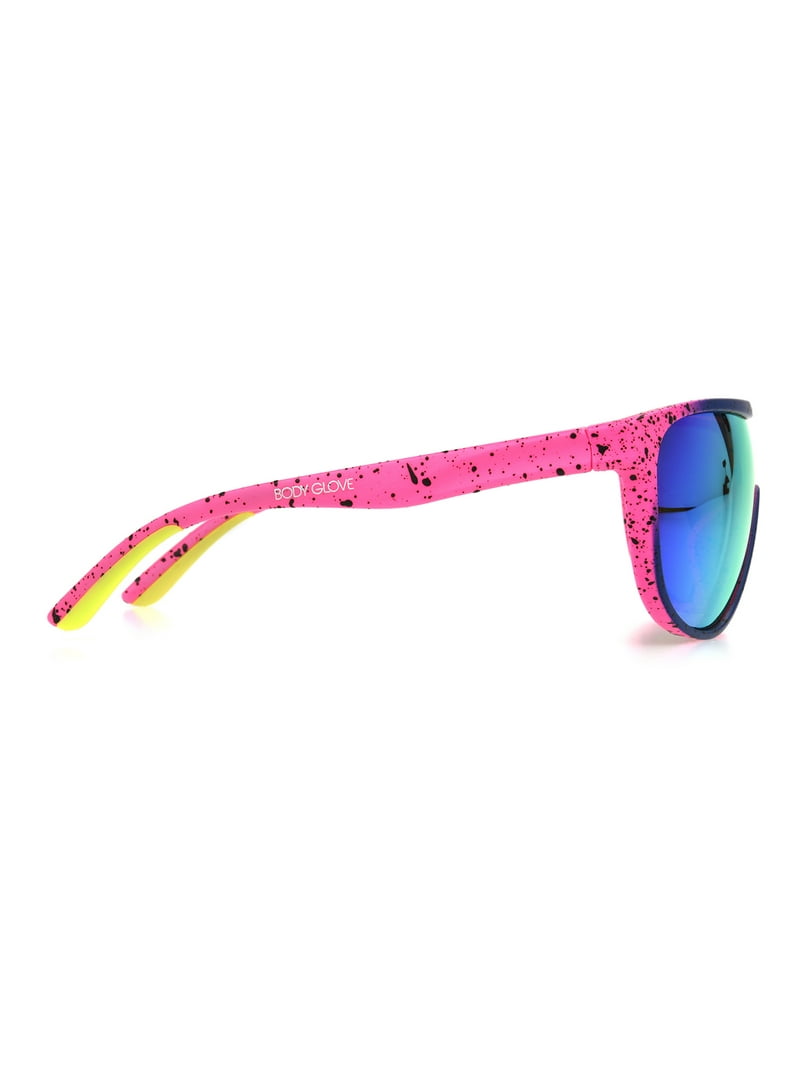 Body Glove Pink Frame Polarized Shield Sunglasses with Mirrored Lenses Wavecrest Polarized Sunglasses - Pink - Body Glove main image 3