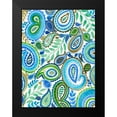 thumbnail image 2 of Moore, Regina 12x14 Black Modern Framed Museum Art Print Titled - Blue and Green Paisley II, 2 of 5