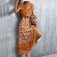 thumbnail image 4 of Vestido con estampado floral, vestido floral para mujer, vestido largo con escote en V, vestidos de verano para mujer, tecnología innovadora, 4 of 6