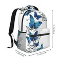 thumbnail image 2 of Fotbe Blue Flying Butterflies Pattern Casual Backpack for School, Travel, and Outdoor Activities - Durable, Lightweight, and Comfortable, 2 of 5