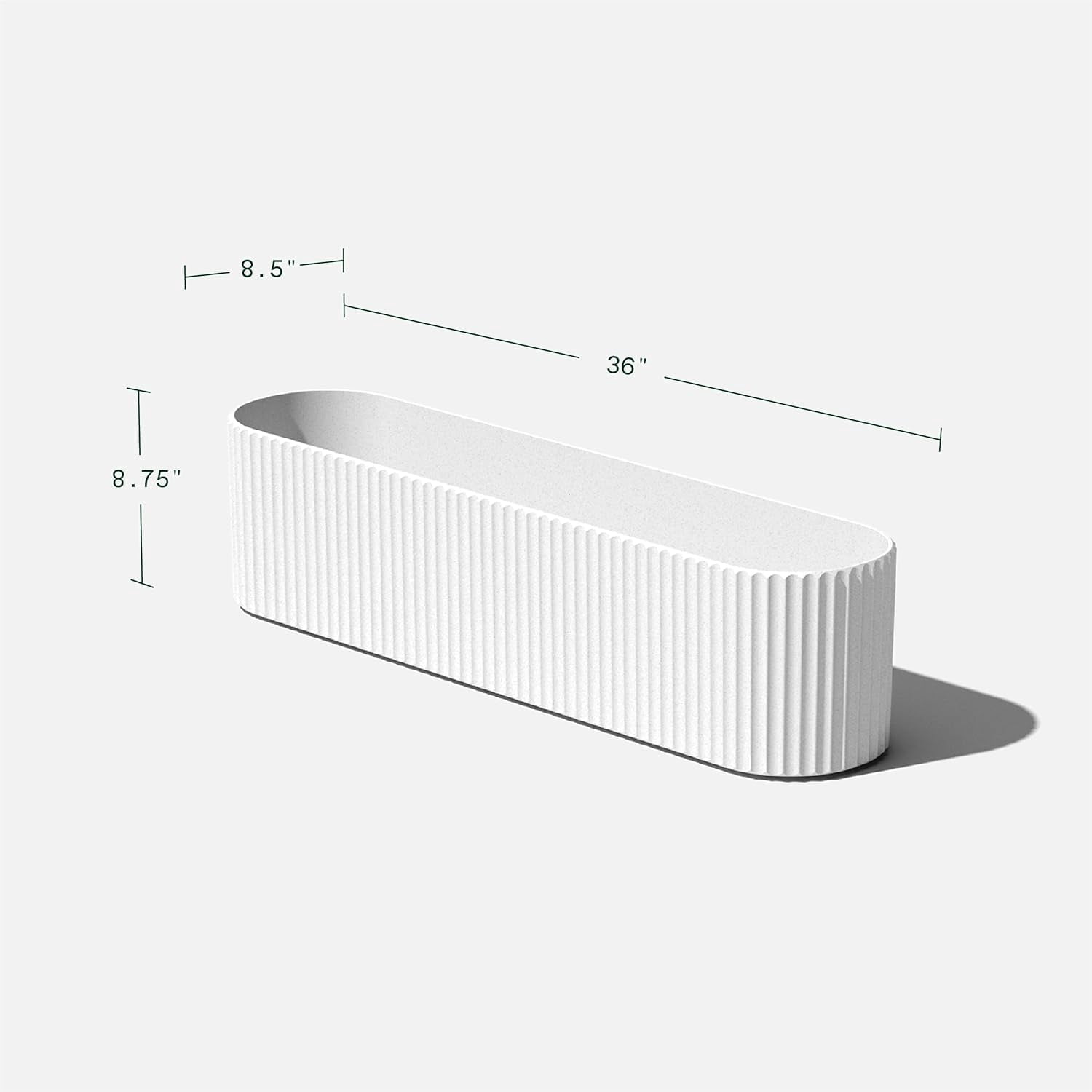 FeGeMax  Demi Series Window Box Planter - Long Planter Box for Windowsill/Balcony | Durable Plastic-Stone Composite Material | Modern Décor for Flowers/Herbs