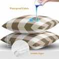 thumbnail image 4 of Brown White Buffalo Check Throw Pillow Covers 24x24 Inch Set of 2, Farmhouse Plaid Modern Geometric Waterproof Outdoor Pillow Covers, Decorative Cushion Pillowcases for Couch, Sofa, Bed, Patio, 4 of 9